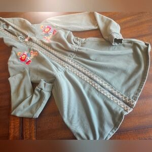Green Embroidered Zip-Up Dress Sz Med